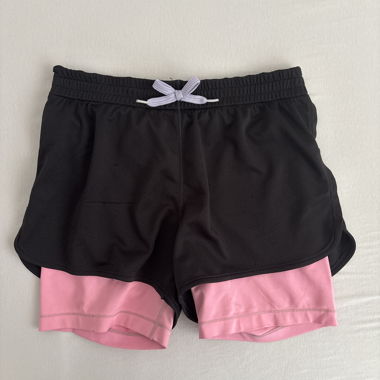 2-in-1 Sports Shorts black/rose