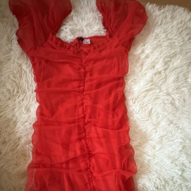 Vestito a volant rosso H&M Divided XS
