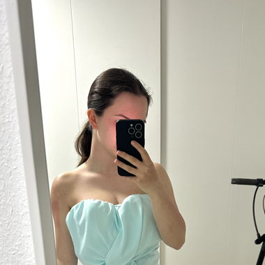 Elegantes hellblaues Abendkleid - XS - Top Zustand