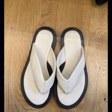 White Tongs Sandals