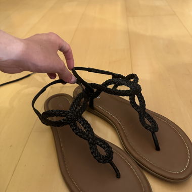 Black Braided Sandals