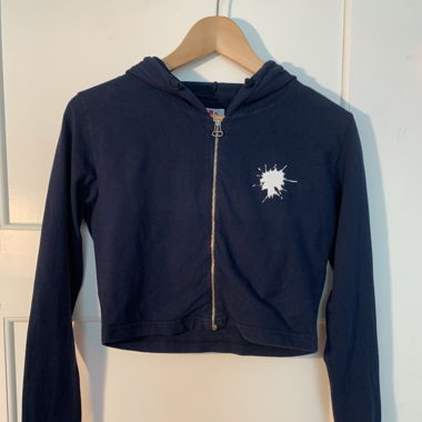 Blaue cropped Jacke
