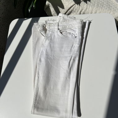 White flared jeans