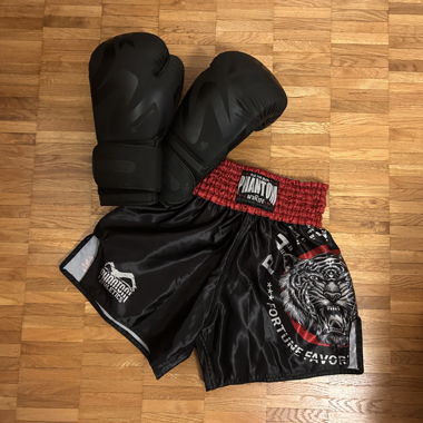 Thai-Box-Set mit Short und Handschuhen