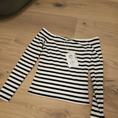 Off Shoulder Top gestreift