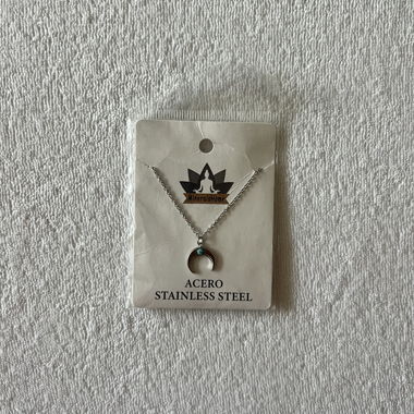 Collana in acciaio inox argentata con pendente