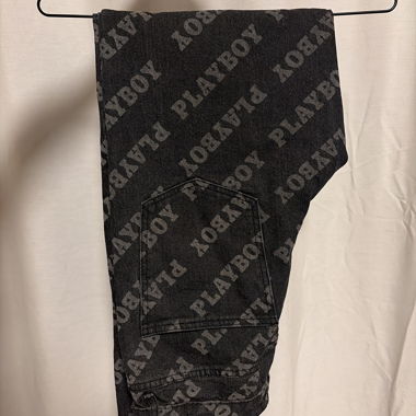 Jeans PLAYBOY neri con stampa allover