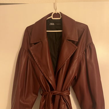 Zara Vintage faux Lederjacke rot