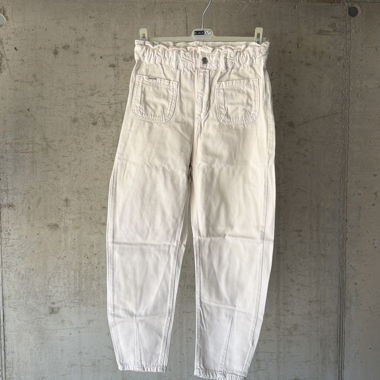 Zara High-Waist White Pants