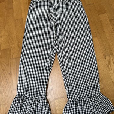 Pantaloni a balze in Gingham