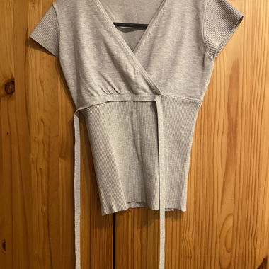 Grey Wrap Top