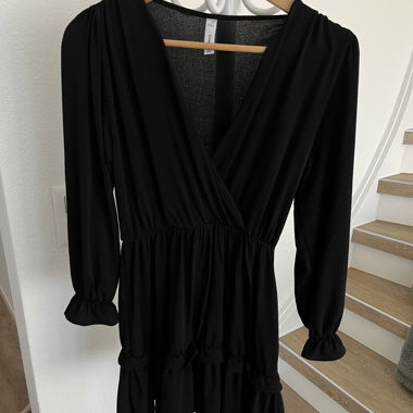Black MNG Mini Dress with Ruffles