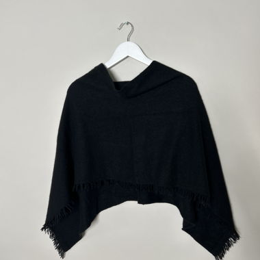 Poncho in cashmere nero