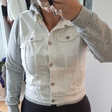 Denim Hooded Jacket white/grey Grösse 44