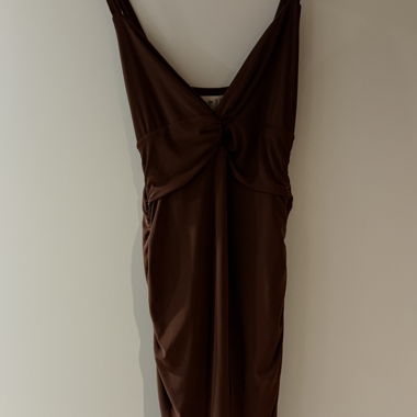 Brown Draped Dress