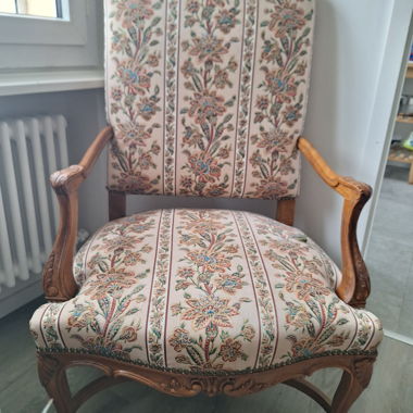 Vintage carved wood armchair