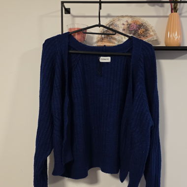 Cardigan lavorato a maglia blu navy