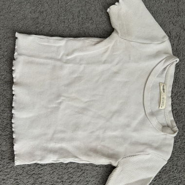 T-shirt a coste bianco XS