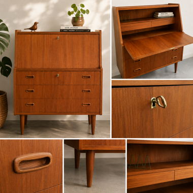 Vintage Teak Sekretär 70s retro Design 