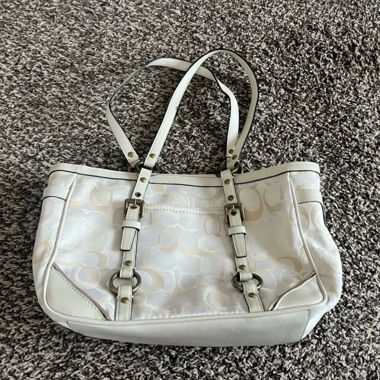 Borsa tote Coach bianca con motivi
