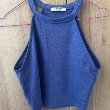 Blue sleeveless Zara top
