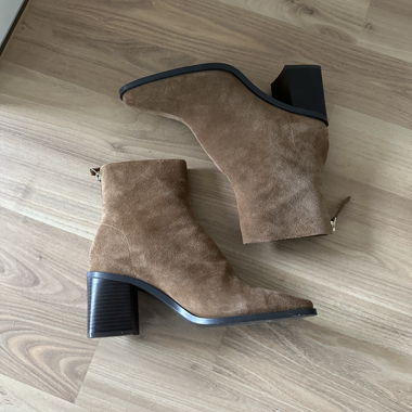 Brown suede ankle boots