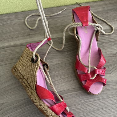 Espadrillas con zeppa rosse