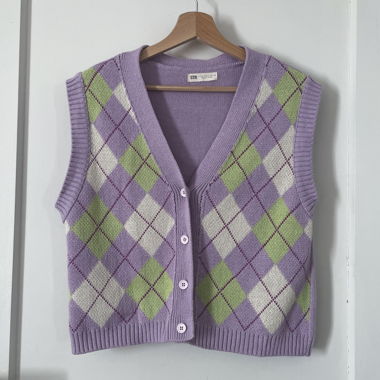 Colorful knitted sweater vest