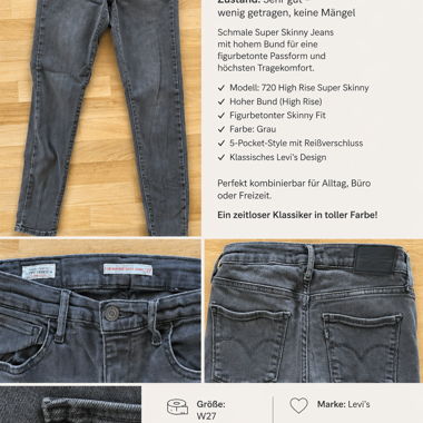 Jeans Levi's 720 High Rise W27