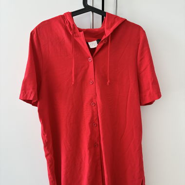 Vintage Red Hooded Top