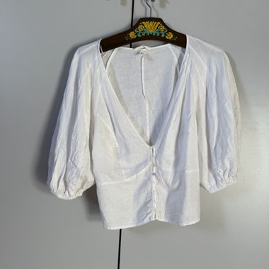 white linen blouse