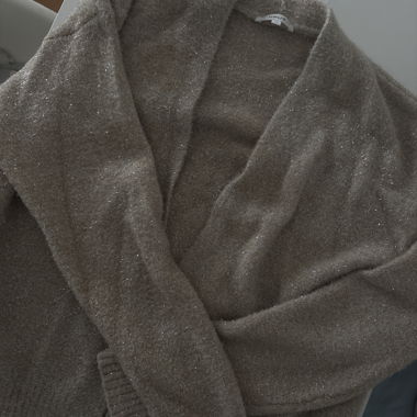 Cardigan beige à paillettes