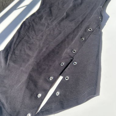 Black lace-up tank top