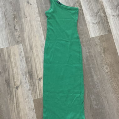 Abito monospalla verde