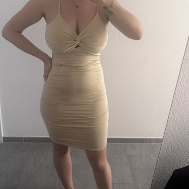 Beige spaghetti-strap dress