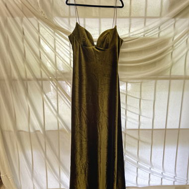 Satin dress with spaghetti straps