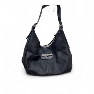 SAC À BANDOULIÈRE NOIR VINTAGE AVEC DOUBLURE À MOTIFS