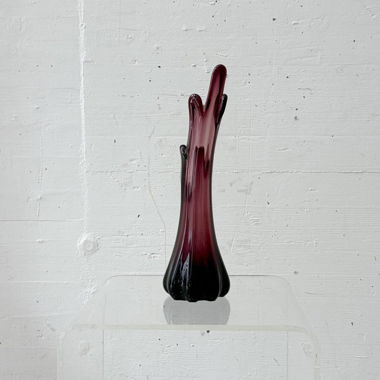 Vase en verre de Murano expressif en violet, 1950