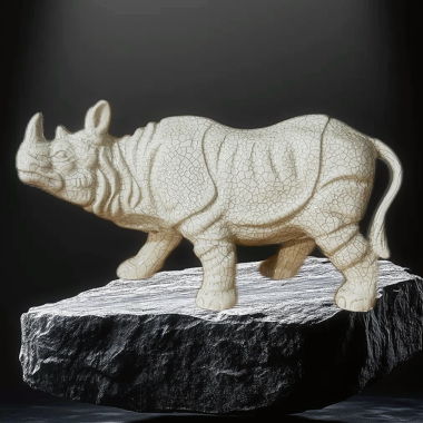 RHINOCÉROS CRAQUELÉ VINTAGE 