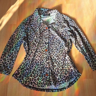 Leopardenmuster Bluse mit langen Ärmeln