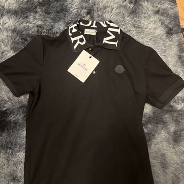 Polo nera Moncler