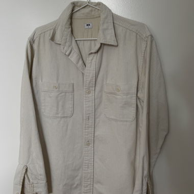 UNIQLO-Hemd beige/weiss aus Cord