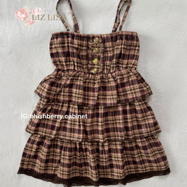 Liz Lisa Choco Plaid Babydoll size S