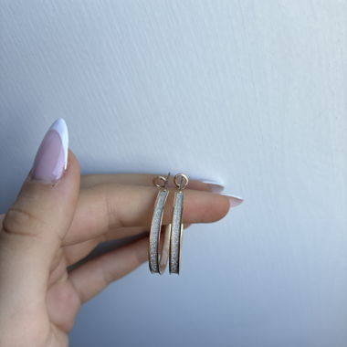 Gold mit Glitzer Ohrringe 