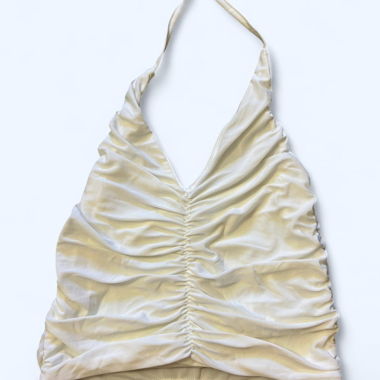 Top halter blanc froncé Pull&Bear S