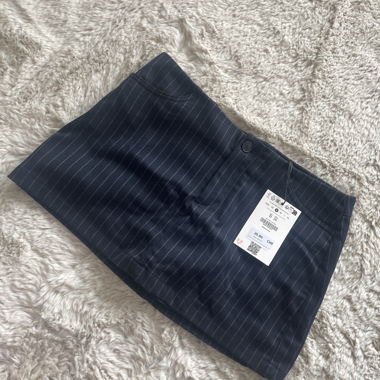 Dark Blue Pinstripe Skirt