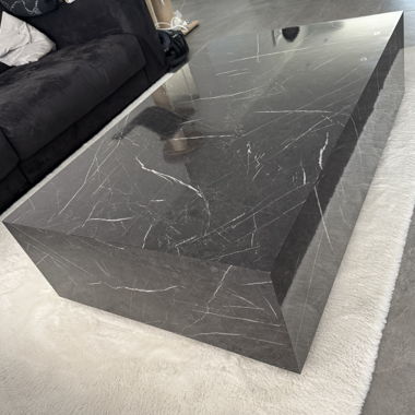 Black coffee table marble look