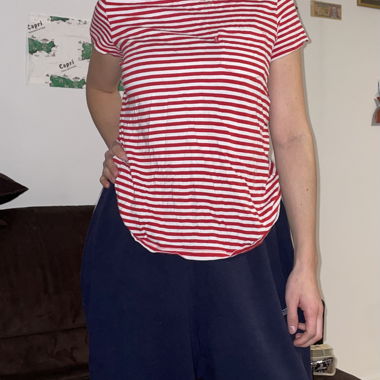 T-shirt rayé rouge et blanc