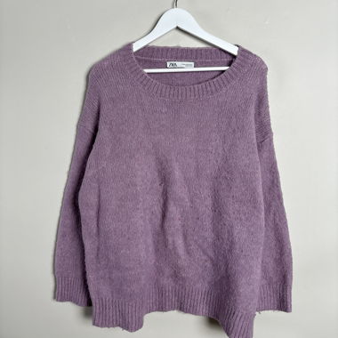 Pull en maille violet Zara