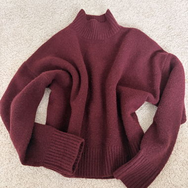 Maglione a collo alto ZARA bordeaux
